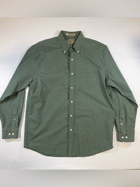 L.L. Bean wrinkle-resistant Green check button-down Traditional Fit